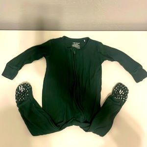 Posh Peanut green zip onsie